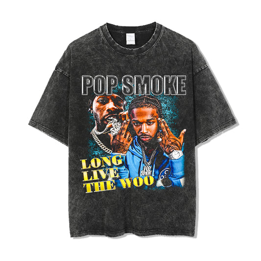 🌏 Camiseta POP SMOKE 🇺🇸  "LONG LIVE THE WOO  "